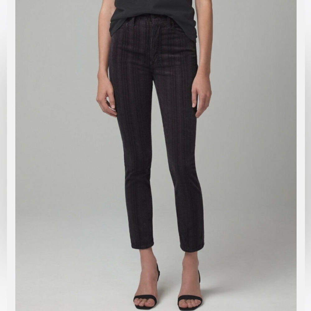 Citizens Of Humanity Olivia High Rise Slim Corduroy Pants Cosmic Grey 31 NWT